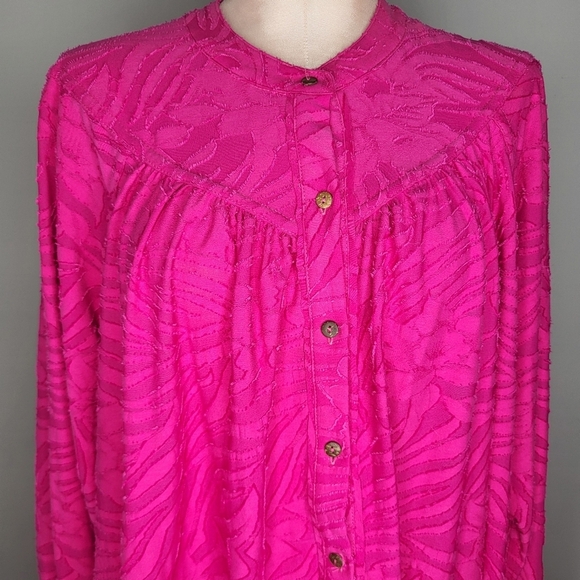 Free People Can't Stop Dreaming Flowy Tunic Size Small Hot Pink - Picture 4 of 9